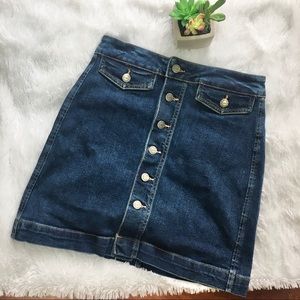 Loft Button Down Denim Skirt